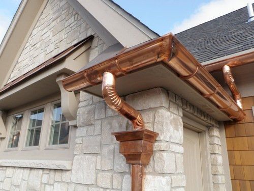 Copper Gutters recently installed by Premier South Roofing and Sheet Metal